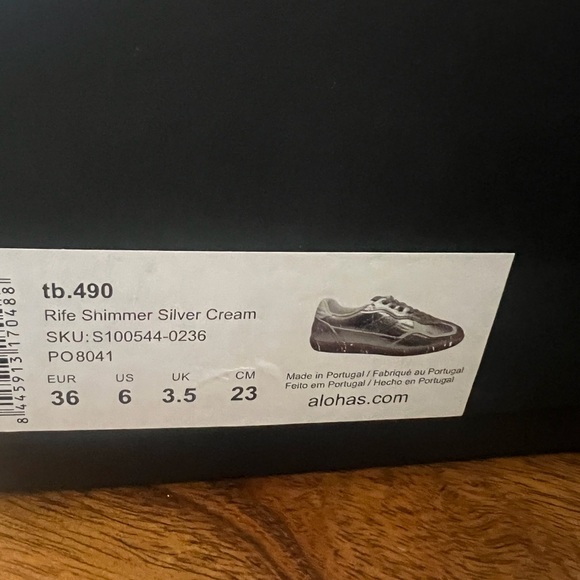 ALOHAS Women's Silver and Cream Sneakers - Picture 3 of 4